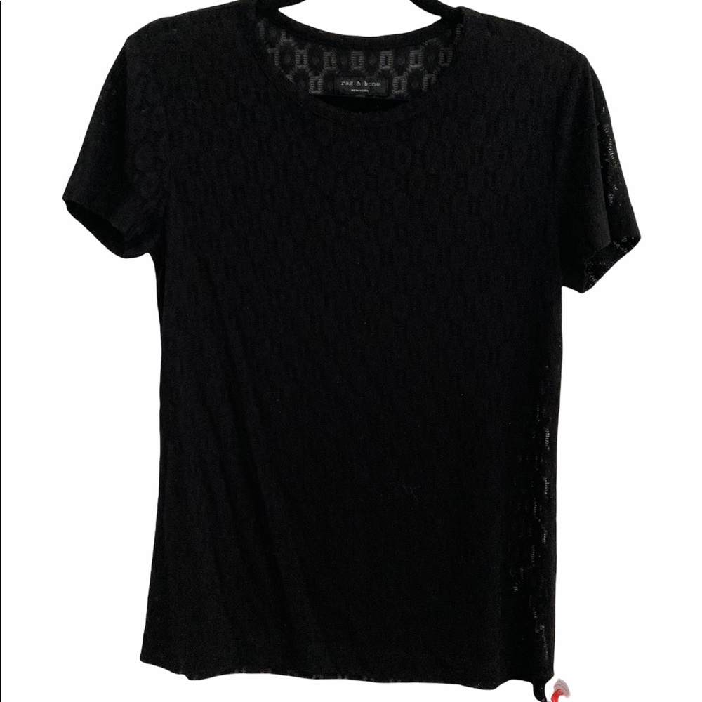 Rag & Bone semi-sheer lace crewneck tee - Size Medium